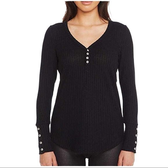 Chaser Long Sleeve Waffle Thermal Tunic Sweater - Picture 1 of 8